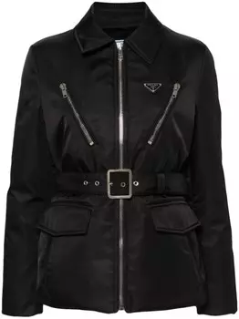 Prada куртка с треугольным логотипом, черный
