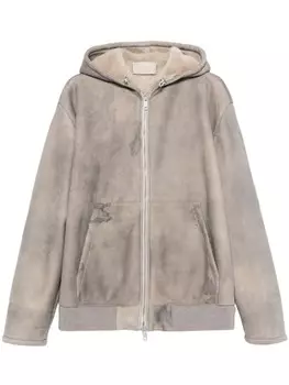 Prada куртка с треугольным логотипом, серый