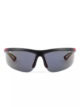 Prada Linea Rossa logo-print солнцезащитные очки, черный