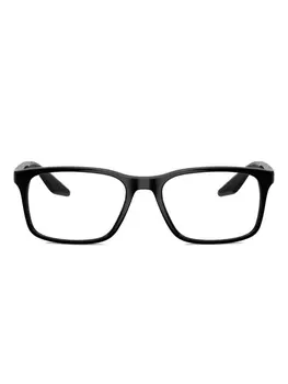 Prada Linea Rossa rectangle-frame очки, черный