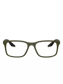Prada Linea Rossa rectangle-frame очки, зеленый