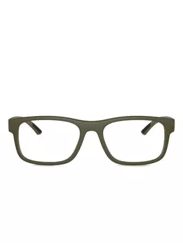 Prada Linea Rossa rectangle-frame очки, зеленый