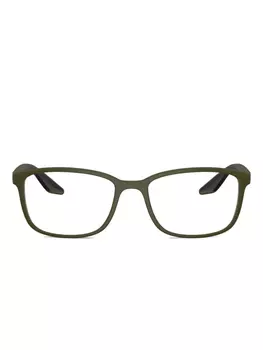 Prada Linea Rossa rectangle-frame очки, зеленый