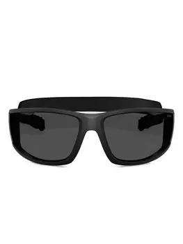 Prada Linea Rossa rectangle-frame солнцезащитные очки, черный