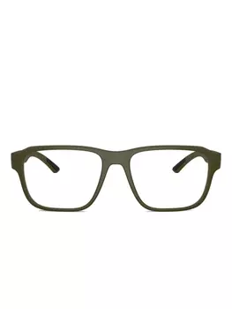 Prada Linea Rossa square-frame очки, зеленый