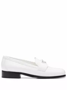 Prada лоферы с логотипом, белый