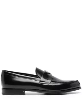 Prada лоферы с логотипом, черный