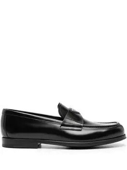 Prada лоферы с логотипом, черный