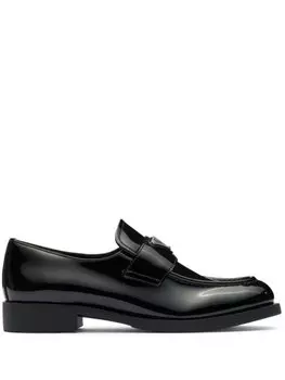 Prada лоферы с логотипом, черный