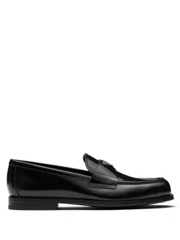 Prada лоферы с логотипом, черный