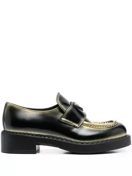 Prada лоферы с логотипом, черный