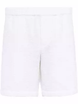 Prada махровые шорты с логотипом, белый