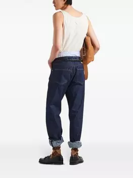 Prada майка из льна и хлопка, нейтральный цвет