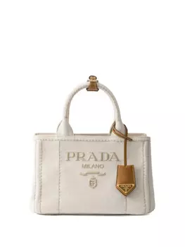 Prada маленькая сумка с вышитым логотипом, нейтральный