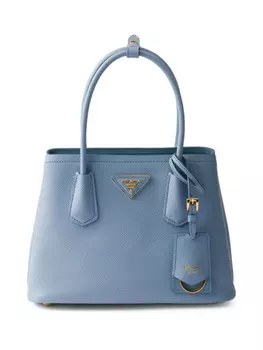 Prada маленькая сумка-тоут Double Saffiano, синий