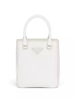 Prada маленькая сумка-тоут с треугольным логотипом, белый