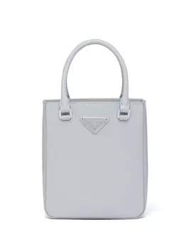 Маленькая сумка-тоут Prada с треугольным логотипом, синий