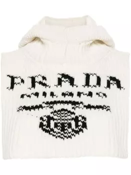 Prada манишка с логотипом, нейтральный цвет