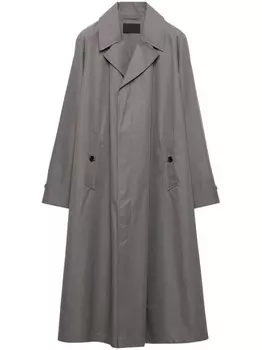 Prada макси хлопковый тренчкот, серый
