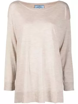 Prada меланжевая футболка, нейтральный