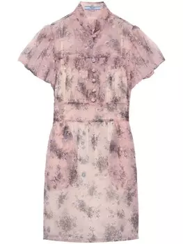 Prada мини-платье из нейлона, розовый