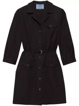 Prada мини-платье из поплина, черный
