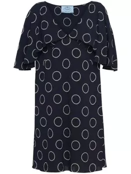 Prada мини-платье с принтом, синий