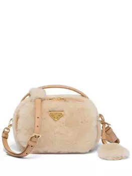 Мини-сумка Prada Arqu с логотипом, нейтральный цвет