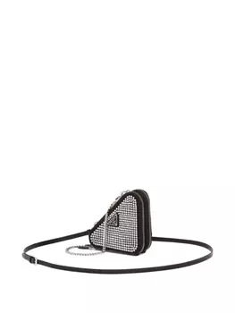 Мини-сумка Prada Triangle через плечо, черный