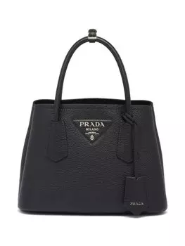 Prada мини-сумка Double из сафьяновой кожи, черный
