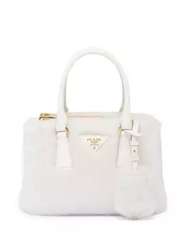 Мини-сумка Prada Galleria из овчины, белый