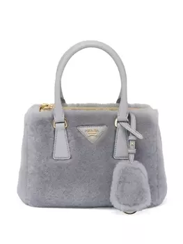 Мини-сумка Prada Galleria из овчины, серый