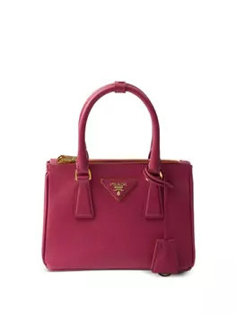 Prada мини-сумка Galleria из сафьяновой кожи, розовый
