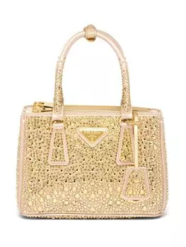 Мини-сумка Prada Galleria с кристаллами, золотистый