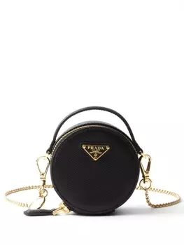 Мини-сумка Prada из сафьяновой кожи, черный