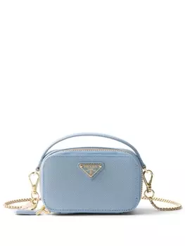 Мини-сумка Prada из сафьяновой кожи, синий