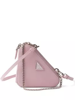 Prada мини-сумка из сафьяновой кожи, розовый