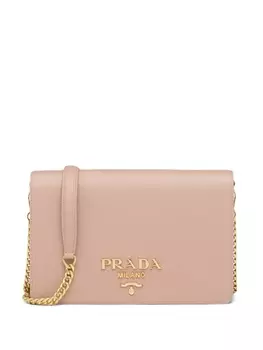 Prada мини-сумка из сафьяновой кожи, розовый