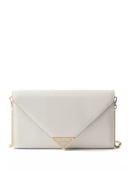 Prada мини-сумка из сафьяновой кожи, нейтральный цвет