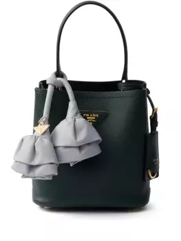 Prada мини-сумка Panier Saffiano, зеленый
