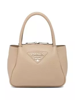 Мини-сумка Prada с логотипом, нейтральный цвет
