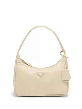 Prada мини-сумка с логотипом, нейтральный цвет