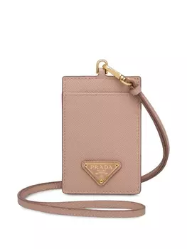 Prada мини-сумка с металлическим логотипом, нейтральный цвет