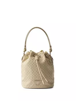 Prada мини-сумка с заклепками, нейтральный