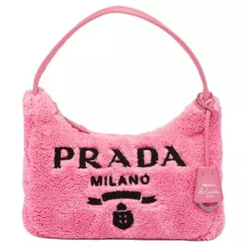 PRADA Мини-сумка Terry 2000 года, цвет розовый/черный