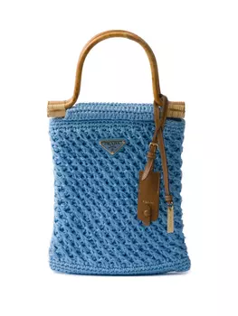 Prada мини-сумка в технике кроше, синий