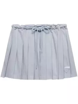 Prada мини-юбка пике в складку, синий