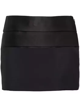 Prada мини-юбка с логотипом, черный