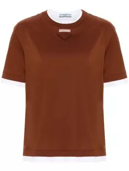 Prada многослойная футболка, коричневый