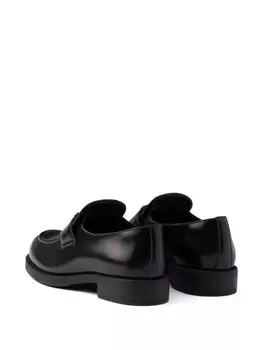 Prada мокасины из матовой кожи, черный